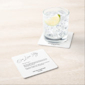 ラブストーリー結婚のナプキン スクエアペーパーコースター (インサイチュ)