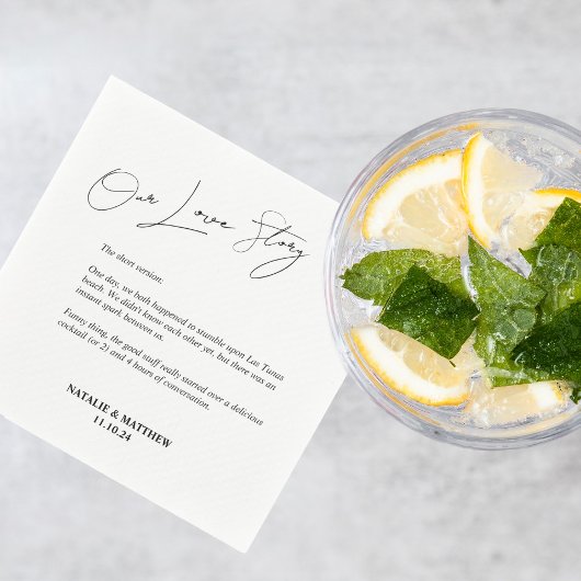 ラブストーリー結婚のナプキン スタンダードカクテルナプキン