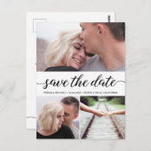 "ラブストーリー"カスタム写真デートを結婚保存 ポストカード (正面/裏面)