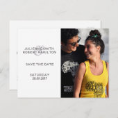 ラブストーリー | 写真モダン日付はがきを保存 案内ポストカード (正面/裏面)