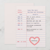 ラブストーリー 出産予定日 図書館カード Save The Date セーブザデート (正面/裏面)