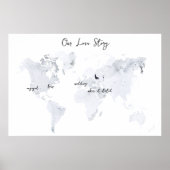 ラブストーリー |水彩の結婚メモリ節約 ポスター (正面)