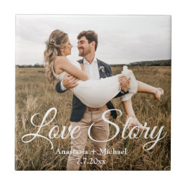 ラブストーリー、結婚式、記念日フォト、スタイリッシュ タイル