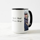 ラブストーリー – 編集可能な文字と写真 マグカップ (正面右)