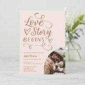 ラブストーリーboho terracotta写真ブライダルシャワー 招待状 (スタンド正面)