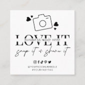 ラブスナップ共有SNSミニマルフォントロゴ スクエア名刺 (正面)