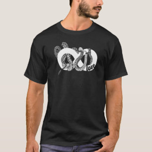ラブスネークインフィニティシンボル爬虫類動物自然 Tシャツ