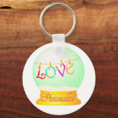 ラブスノーグローブかわいいボホカラフル キーホルダー (正面)
