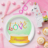 ラブスノーグローブかわいいボホカラフル ペーパープレート (パーティー)