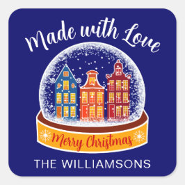 ラブスノーグローブクリスマスビレッジで作られる スクエアシール