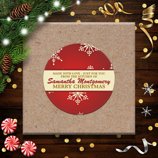 ラブスノーフレーク(赤) ラウンドシール