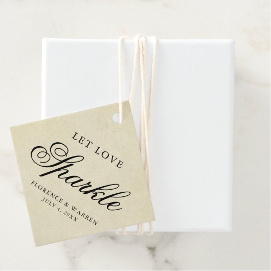 ラブスパークルエレガントヴィンテージ結婚紙 フェイバータグ (インサイチュ)