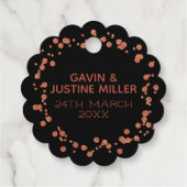 ラブスパークルブラックバラ金ゴールド結婚紙吹雪 フェイバータグ (裏面)