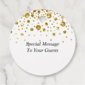 ラブスパークルモダン金ゴールド紙吹雪結婚ズ フェイバータグ (裏面)