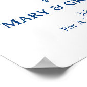 ラブスパークル結婚の看板ネイビーブルー ポスター (角)