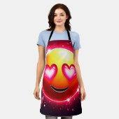 ラブスパークル絵文字ハート エプロン (着用した状態)