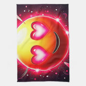 ラブスパークル絵文字ハート キッチンタオル (縦)