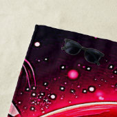 ラブスパークル絵文字ハート ビーチタオル (インサイチュ)