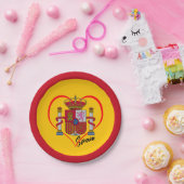 ラブスペインパーティースペインの愛国国旗、ハート ペーパープレート (パーティー)