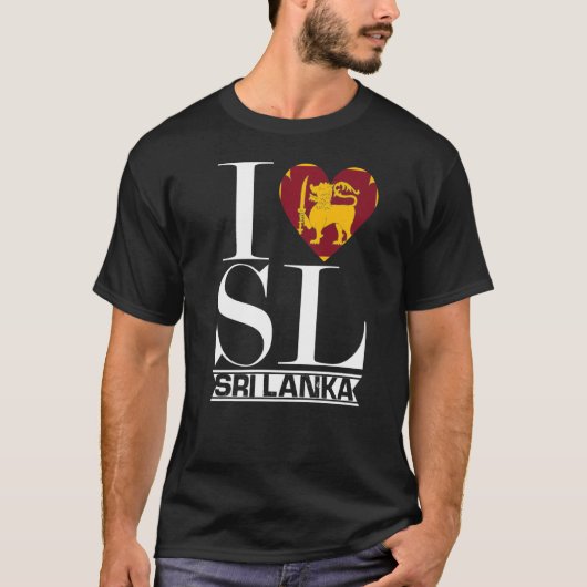 ラブスリランカハートサマーバケーションフラッグSri Lank Tシャツ (正面)