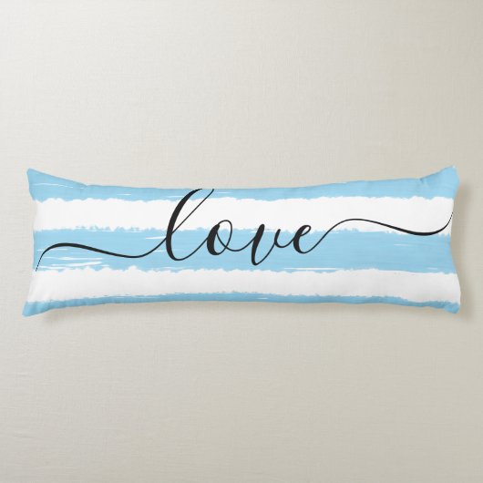 ラブスリープブルーストライプのホワイトウォーター色 ボディピロー (正面)