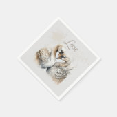 ラブスワンスロマンチック結婚ズ スタンダードカクテルナプキン (角)