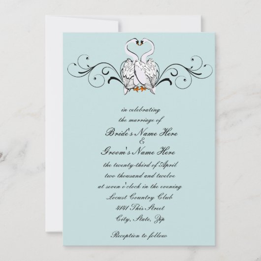 ラブスワンズ結婚式招待状 招待状 (正面)