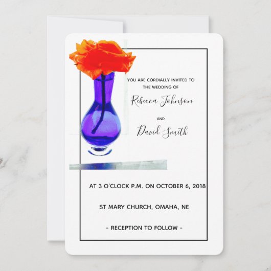 ラブズアプリコットローズ モダンウェディング招待状 招待状 (正面)