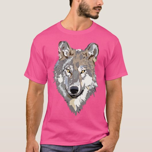 ラブズウルフウルフ顔 Tシャツ (正面)