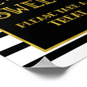 ラブズスイートキャンディバー結婚ズ金ゴールドブラックストライプ ポスター (角)