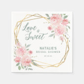 ラブズスイートピンクフローラブライダルシャワーナプキンス スタンダードカクテルナプキン (正面)
