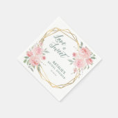 ラブズスイートピンクフローラブライダルシャワーナプキンス スタンダードカクテルナプキン (角)