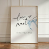 ラブズスイートブルーボウブライダルシャワータイザノット 台座サイン