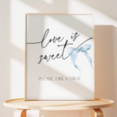 ラブズスイートブルーボウブライダルシャワータイザノット 台座サイン