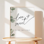 ラブズスイートユーカリプトゥスセージグリーンブライダルシャワー 台座サイン