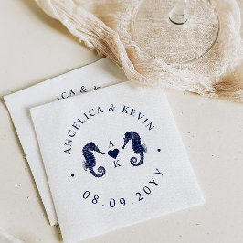 ラブズタイドシーホースをテーマにしたモノグラム スタンダードカクテルナプキン