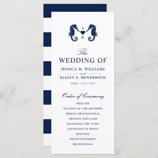 ラブズタイドシーホースをテーマにしたモノグラム プログラム (正面/裏面)