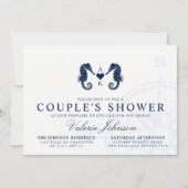 ラブズタイド | Dual Seahorseをテーマにしたカップルのシャワー 招待状 (正面)