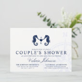 ラブズタイド | Dual Seahorseをテーマにしたカップルのシャワー 招待状 (スタンド正面)