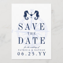 ラブズタイド | Seahorseテーマ日付の保存招待状