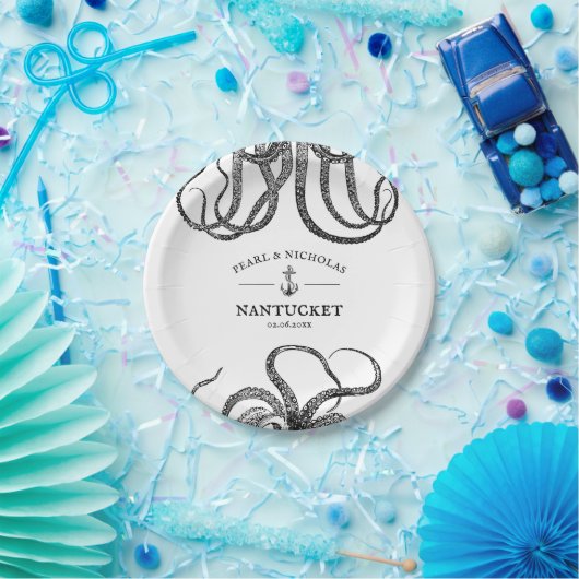 ラブズテンタクルズ |タコをテーマにしたビーチ ペーパープレート (パーティー)