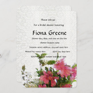 ラブズピンクアザレアブライダルシャワー招待レース 招待状