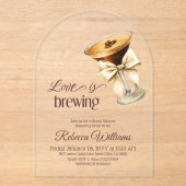 ラブズブルーイングボーエスプレッソマルティーニブライダルシャワー アクリル招待状 (正面)