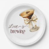 ラブズブルーイングボーエスプレッソマルティーニブライダルシャワー ペーパープレート (正面)
