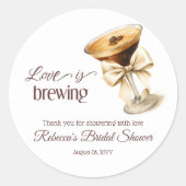 ラブズブルーイングボーエスプレッソマルティーニブライダルシャワー ラウンドシール (正面)