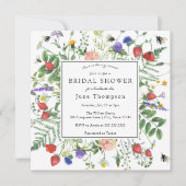 ラブズベリースウィートワイルドフラワーブライダルシャワー 招待状 (正面)