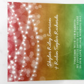 ラブズラブフェアライツレインボー結婚ゲイ 三つ折り招待状 (内部最初)