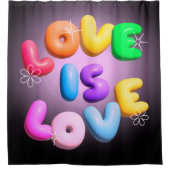 ラブズラブ3Dレインボープライドシャワーカーテン シャワーカーテン (正面)