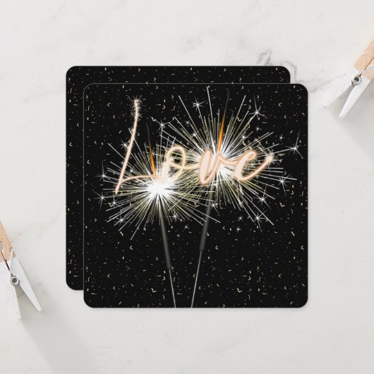 ラブズ結婚スパーカーズオンブラック 招待状 (正面/裏面インサイチュ)