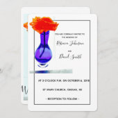 ラブズ・アプリコットバラモダン結婚式招待状 招待状 (正面/裏面)